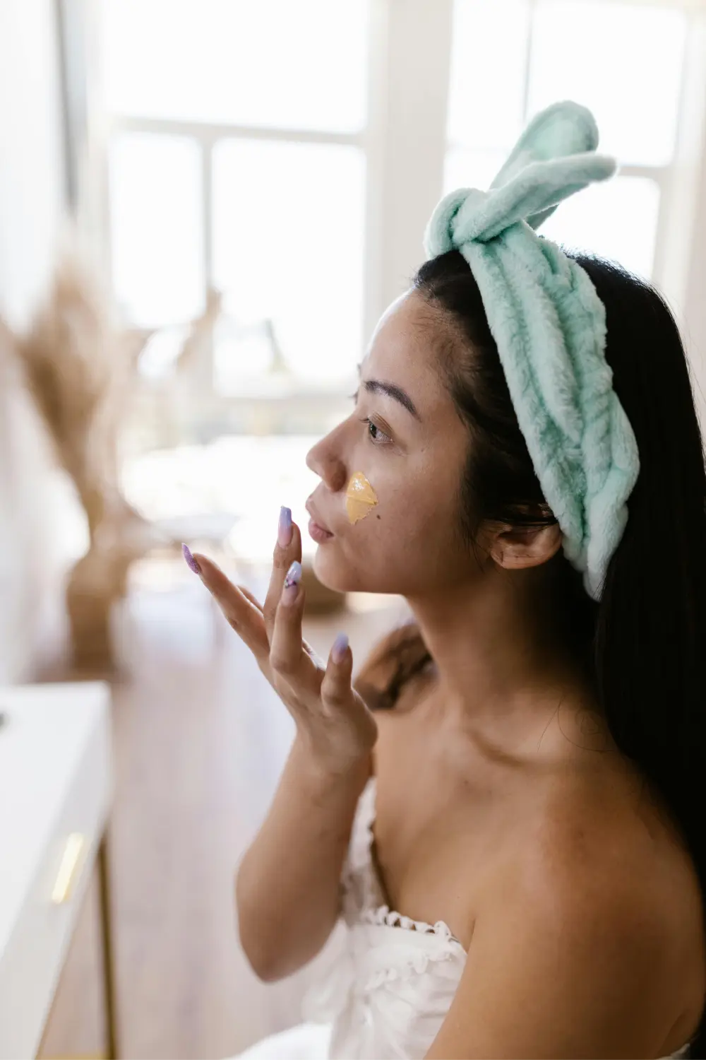 Radiant skin transformation through a consistent skincare routine with Taino Beauty products.