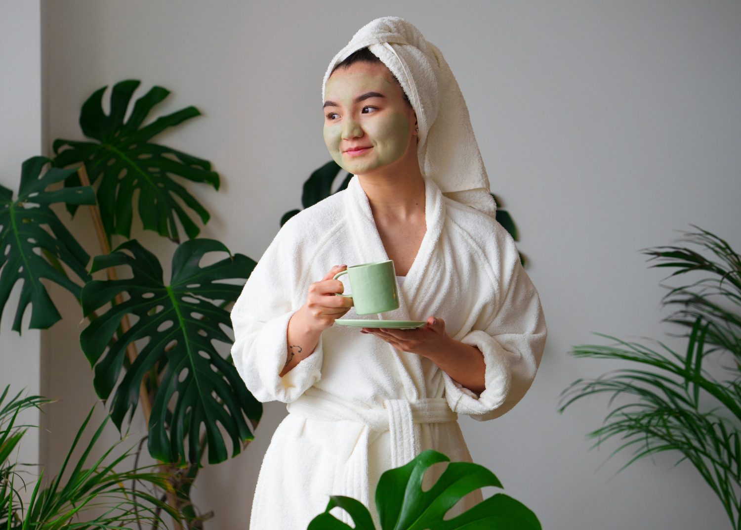 Morning skincare routine featuring Taino Beauty's Blue Youth Serum and artisanal soap.